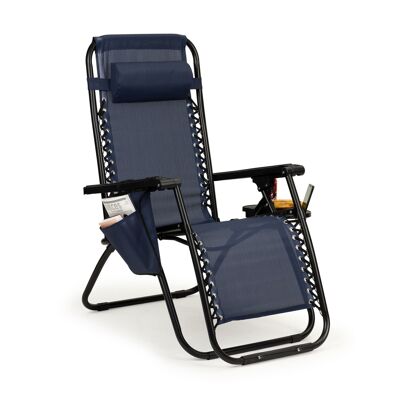 Chaise de jardin Zero Gravity lounger bleu foncé - 86x67x107 cm