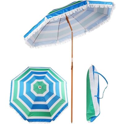 Parasol - 180 cm - parasol de plage avec sac - vert bleu