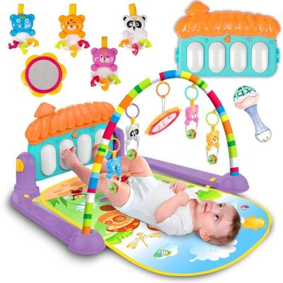 Gimnasio para bebés - Alfombra de juegos para bebés - con piano - seta