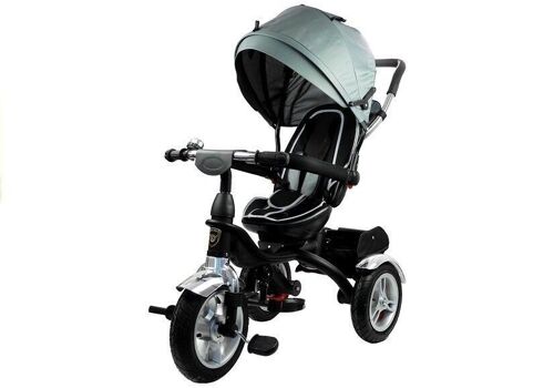 Driewieler kinderwagen zilver - met zonnevizier