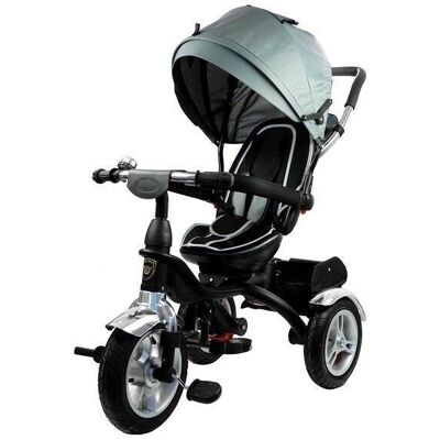 Dreirad-Kinderwagen silber – mit Sonnenblende