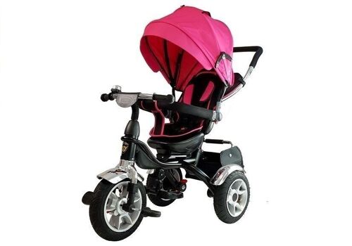 Driewieler kinderwagen roze - met zonnevizier