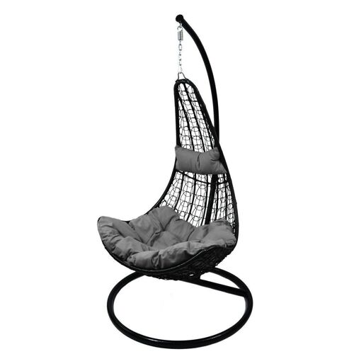 Hangstoel grijs met standaard - met kussen en hoofdsteun - tot 130 kg