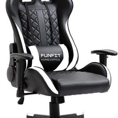 Chaise gaming - Game on RX7 - Cuir ECO - noir et blanc