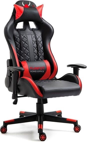 Chaise gaming - Game on RX7 - Cuir ECO - noir-rouge