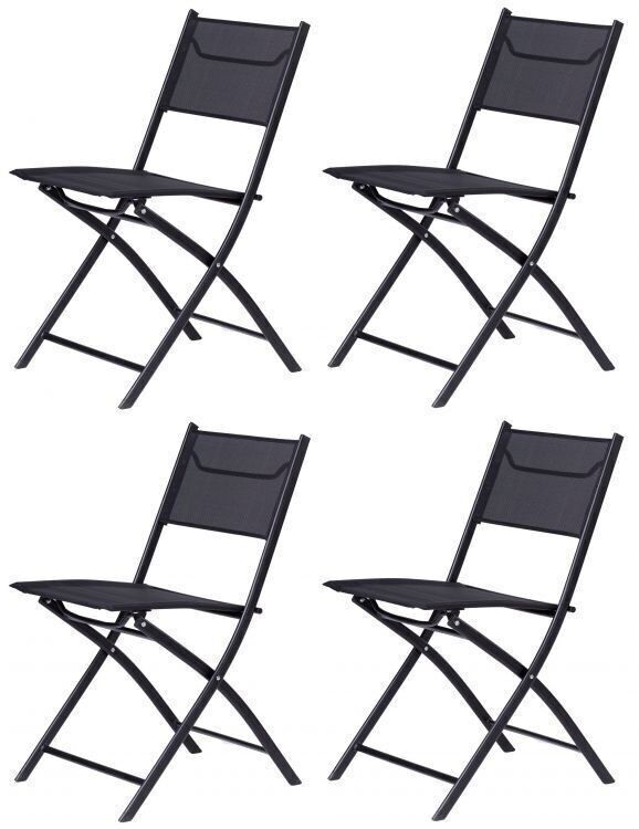 Buy wholesale Garden chairs set of 4 folding chairs 46x56x82 cm black
