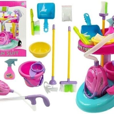 Toy cleaning set with vacuum cleaner trolley - 46 cm