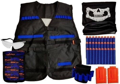Commando-outfit - jongens - 3+ - zwart/blauw/oranje - 54,5x50cm