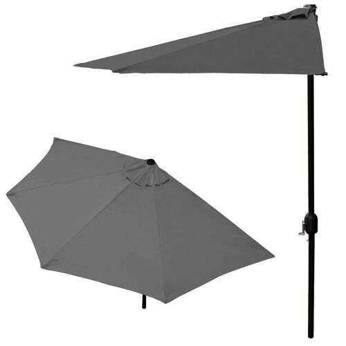 Balkonparasol – Parasol halfrond - ø 270 cm - antraciet