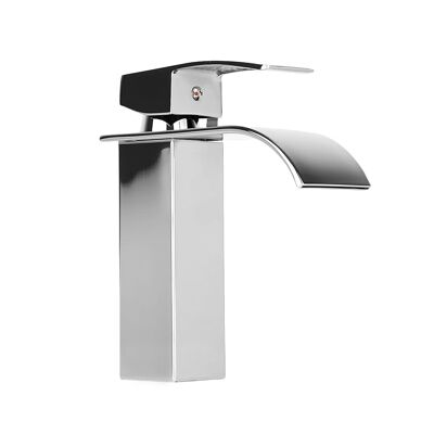 Chrome sink tap - waterfall bathroom tap - 18 x 6 cm