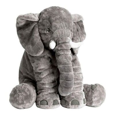 Grote knuffel - Olifant - 45x55 cm - Pluche - Grijs