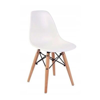 Seggiolone bianco - stile moderno - 30 x 30 cm - gambe in legno