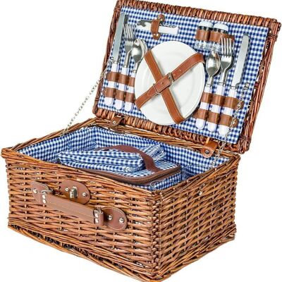 Picnic basket 4 persons with crockery & thermal bag Picnic basket 4 persons with crockery & thermal bag - dark wicker