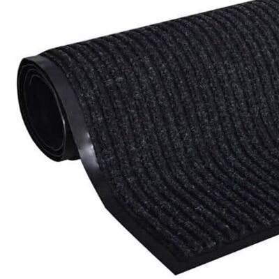 Paillasson - tapis de séchage - 120 x 180 cm - nervuré - noir