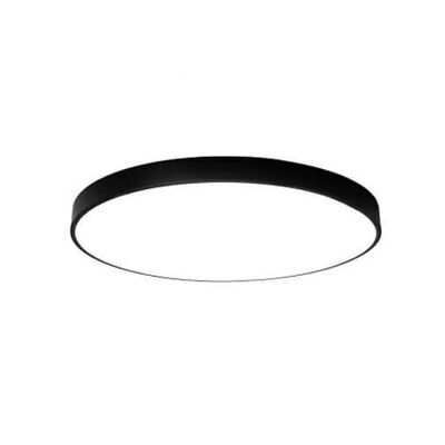 Lámpara de techo redonda - 40 x 6 cm - borde metálico negro - LED