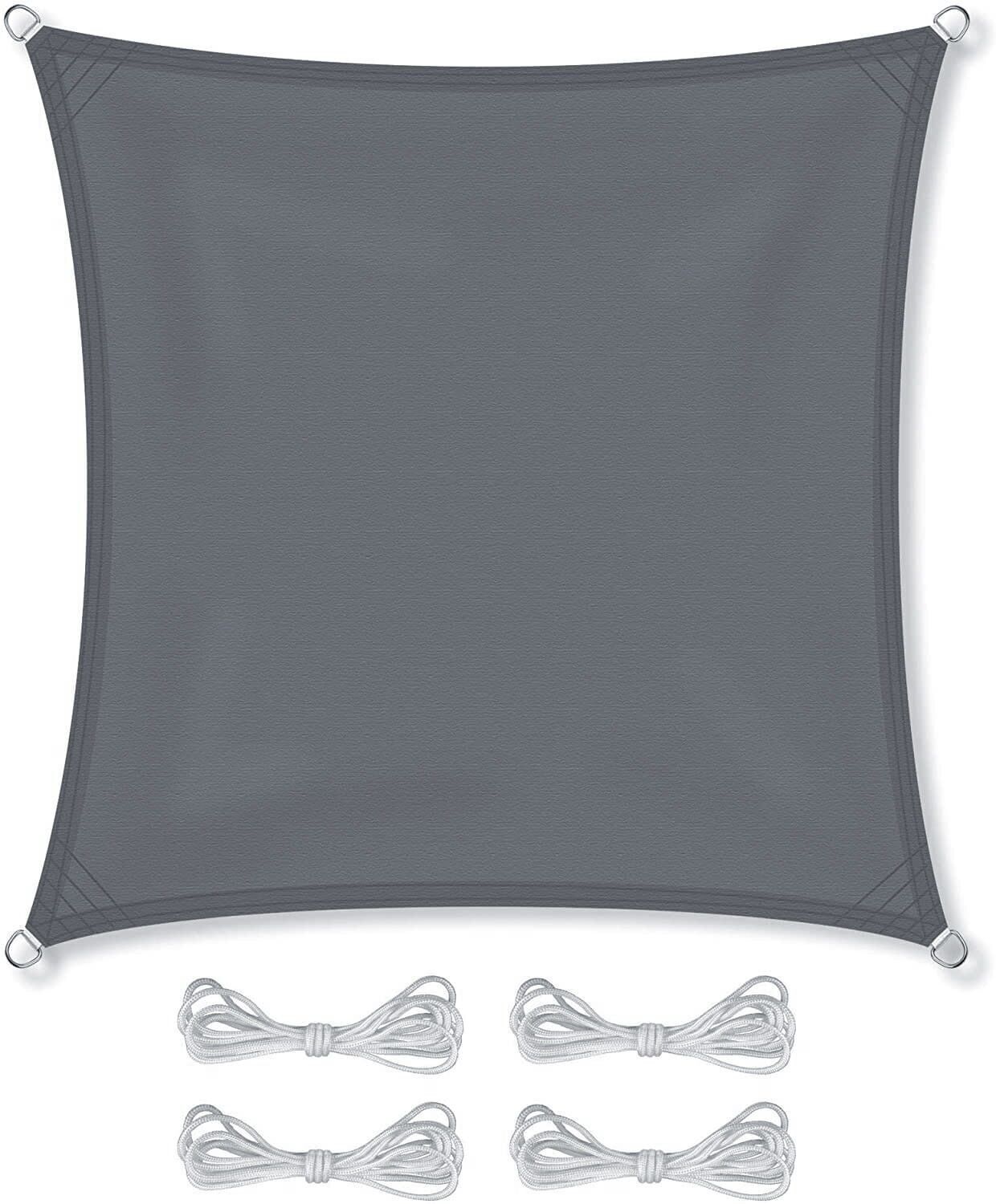 Schattiertuch – Plane – Sonnentuch – quadratisch – 5 x 5 m – grau