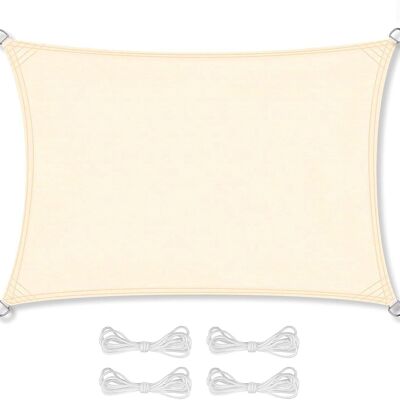 Shade cloth - rectangle - 3 x 5 m - beige - sun protection sail