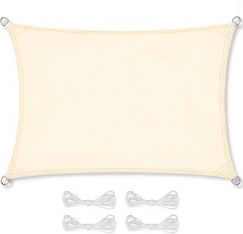 Toile d'ombrage - rectangle - 3 x 5 m - beige - voile de protection solaire