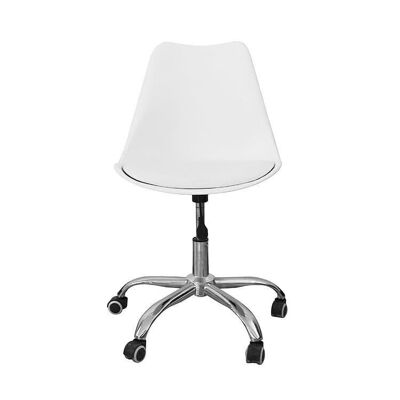 Office chair - with wheels - white - height adjustable