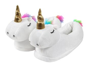 Chaussons licorne - blanc - taille unique - taille 36 – 41