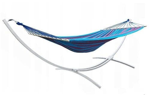 Hangmat standaard wit tot 220 kg - inc blauw-paarse hangmat 220 x 160 cm