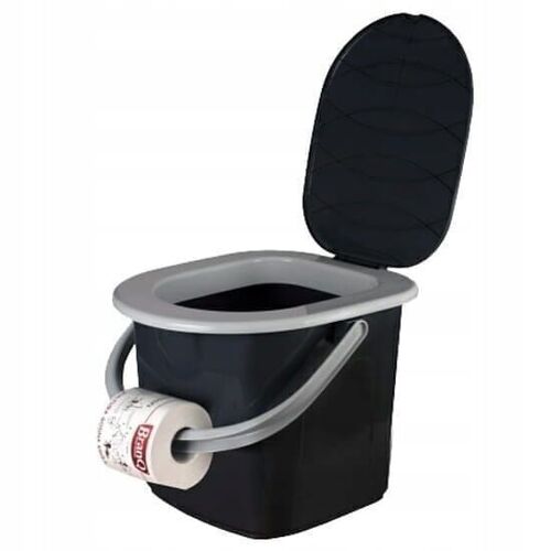 Mobiel camping toilet 15,5 L – 37 x 34 x 26 cm – Zwart