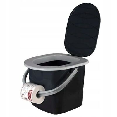 Mobile camping toilet 15.5 L – 37 x 34 x 26 cm – Black