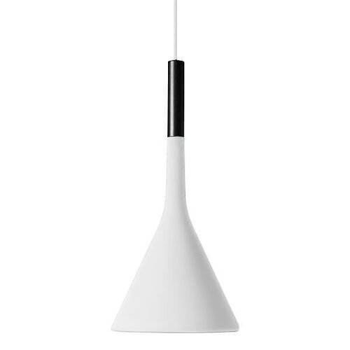 Hanglamp glas - Woonkamer - trechtervorm - wit - 15 cm