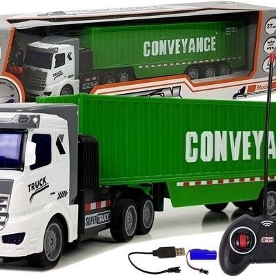 RC bestuurbare vrachtwagen met trailer - 35x6x8 cm