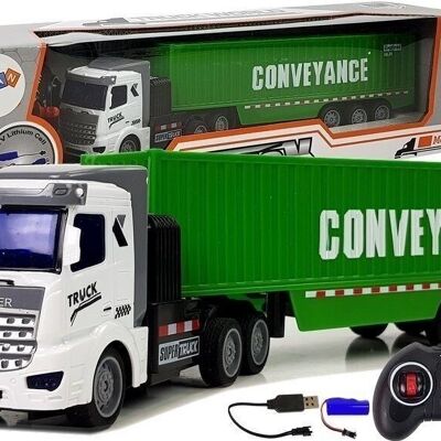 Camion télécommandé avec remorque - 35x6x8 cm