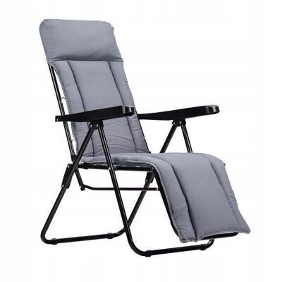 Garden lounger - Garden chair adjustable - waterproof - gray