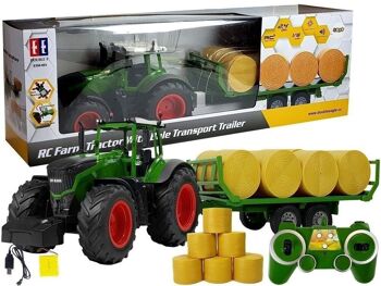 Tracteur orientable avec remorque - 2,4GHz - 79 cm - vert