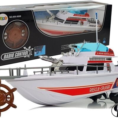 Barca radiocomandata - vigili del fuoco - barca giocattolo - 44x12x15 cm