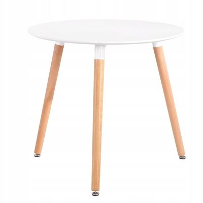 Round dining table - 80 cm - white - Dining room table - Kitchen table