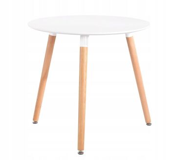 Table à manger ronde - 80 cm - blanche - Table de salle à manger - Table de cuisine