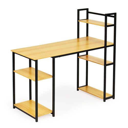 Bureau - met boekenkast - 120x54x110,5 cm - licht eiken