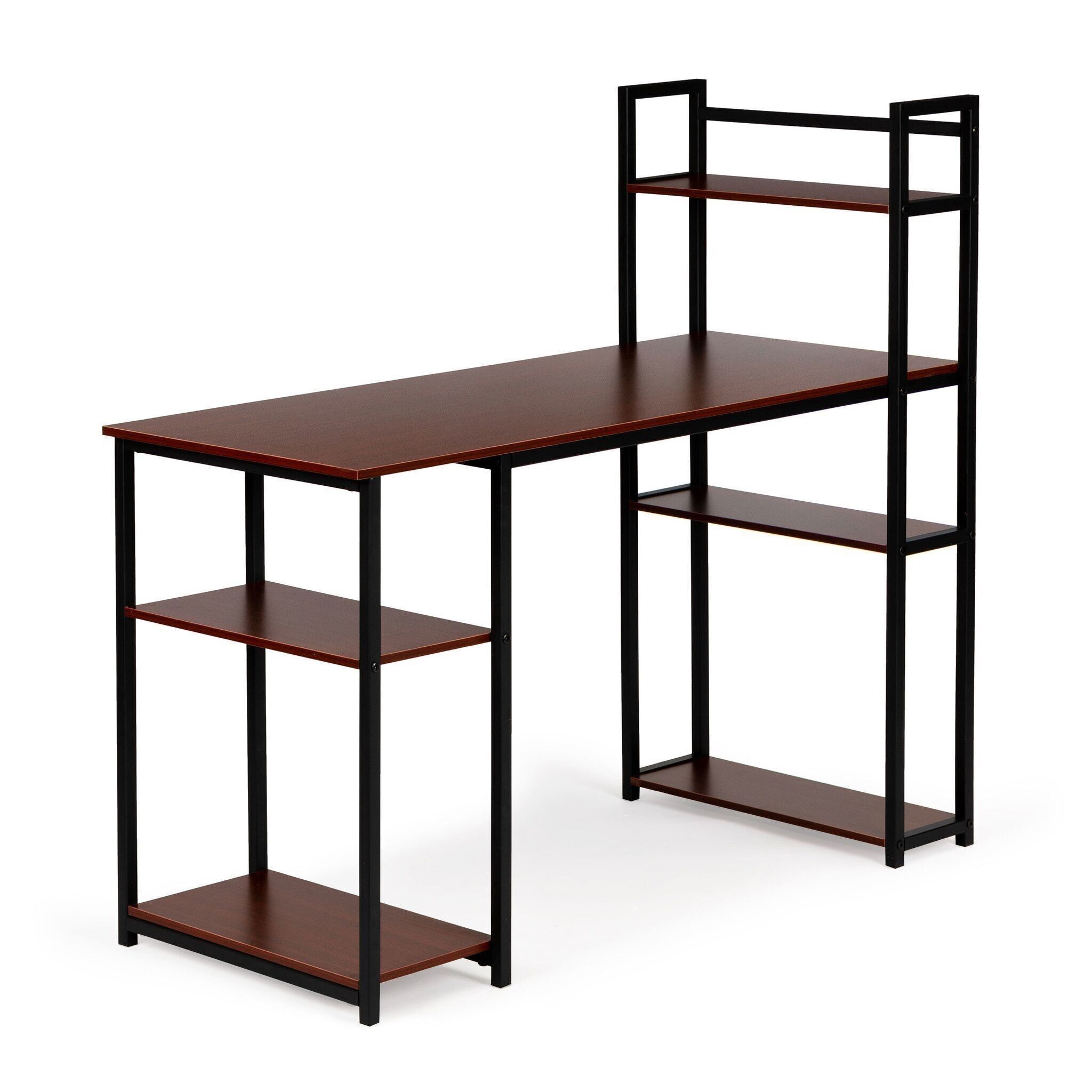 Schreibtisch – mit Bücherregal – 120 x 54 x 110,5 cm – dunkle Eiche