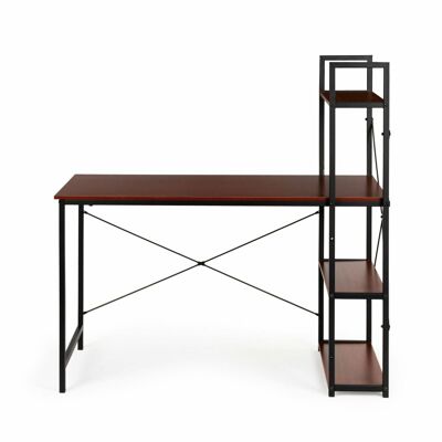 Desk - with shelves - 120x64x120 cm - oak-steel