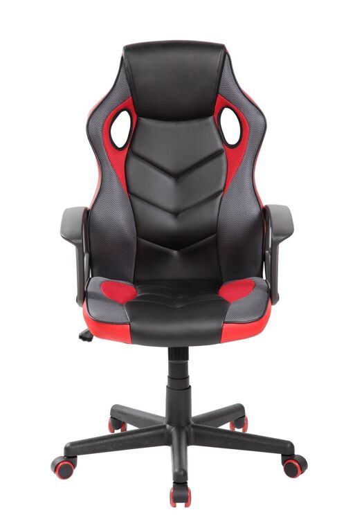 Gamestoel - draaibare gaming chair - ECO-leer - zwart-rood