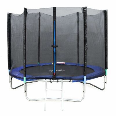 Trampoline blue - 244 cm - with net and ladder - up to 70 kg
