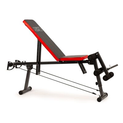 Weight bench - Sports bench with fitness elastics & leg trainer