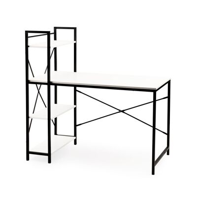 Schreibtisch – mit Regalen – 120 x 60 x 120 cm – schwarz und weiß