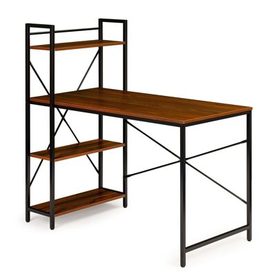 Desk - with shelves - 120x60x120 cm - brown-black