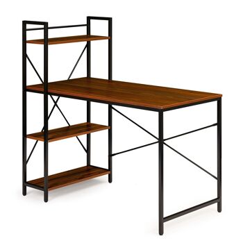 Bureau - avec étagères - 120x60x120 cm - marron-noir