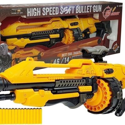 Pistola giocattolo - mitragliatrice - 82 cm - 20 cartucce - gialla