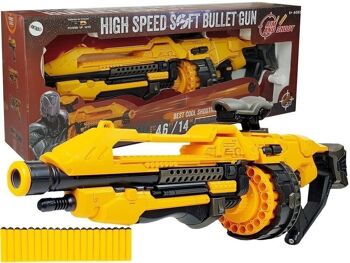 Pistolet jouet - mitrailleuse - 82 cm - 20 cartouches - jaune