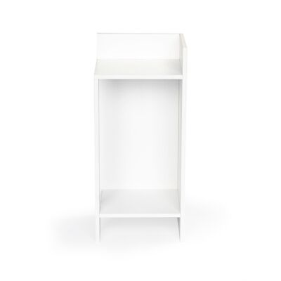 Mesita de noche - blanca - madera - con estante - 27 x 25 x 60 cm