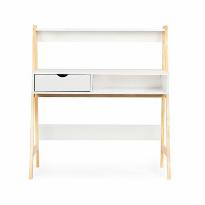 Kleiner Schreibtisch – mit Schublade – 99 x 50 x 109 cm – mit Schublade – weiß