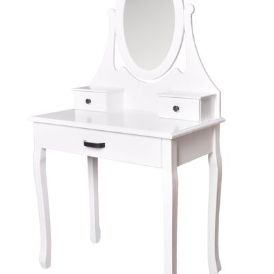 Coiffeuse - Table de maquillage - 75x40x136cm - avec miroir et tabouret