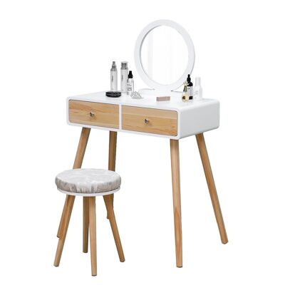 Dressing table - Make up table - 80x40x125cm - with mirror and stool